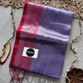 Indupriyaa Lavender Handloom Raga Tissue Saree